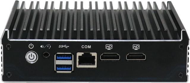 Alt view image 2 of 7 - Micro Firewall Appliance, Fanless Mini PC, OPNsense, Intel Celeron J3160, VPN, Router PC, 4 x Intel 1000M LAN, AES-NI, 2xHDMI 1xRJ45 COM 2xUSB 3.0, 8GB RAM, 512GB SSD