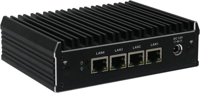 Alt view image 5 of 7 - Micro Firewall Appliance, Fanless Mini PC, OPNsense, Intel Celeron J3160, VPN, Router PC, 4 x Intel 1000M LAN, AES-NI, 2xHDMI 1xRJ45 COM 2xUSB 3.0, 8GB RAM, 512GB SSD