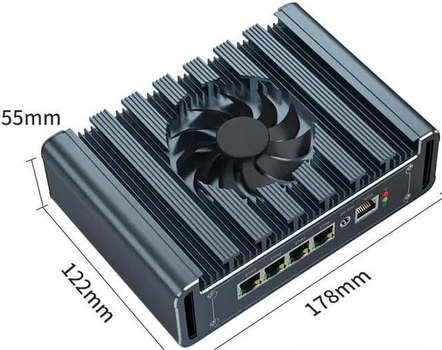 Alt view image 3 of 7 - Mini PC, Micro Firewall Appliance, VPN, Router PC, Intel N5105, 4 x Intel 2.5GbE I225-V LAN, AES-NI, Silent Fan, HD, DP, SIM Slot, Partaker H7-A, pfSense OPNsense, 8GB RAM 512GB SSD