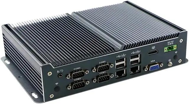 Alt view image 2 of 6 - Fanless Industrial PC, Mini Computer, Intel Celeron J1900, Windows 10 or Linux Ubuntu, VGA, HDMI, 2 x LAN, 6 x COM RS232, 1 x GPIO, 6 x USB2.0, 2 x USB3.0, 8G RAM, 128G SSD 1TB HDD