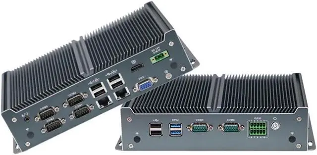 Alt view image 6 of 6 - Fanless Industrial PC, Mini Computer, Intel Celeron J1900, Windows 10 or Linux Ubuntu, VGA, HDMI, 2 x LAN, 6 x COM RS232, 1 x GPIO, 6 x USB2.0, 2 x USB3.0, 8G RAM, 128G SSD 1TB HDD