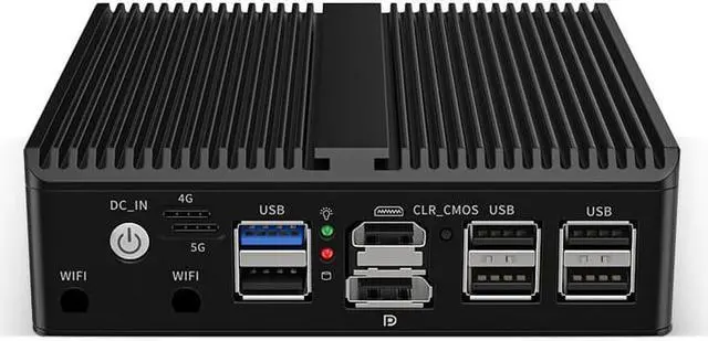 Alt view image 3 of 6 - Micro Firewall Appliance, Fanles Mini PC, Intel Celeron J6412, Partaker H13, pfSense, OPNsense, VPN, Soft Router, AES-NI, 4 x Intel I226, HDMI, DP, COM, 4G/5G SIM Slot, 16G DDR4 RAM, 256G SSD