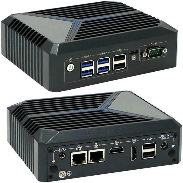 Alt view image 4 of 6 - Fanless Mini PC, Mini Desktop Computer, 12th Gen Celeron J6412, Partaker C8, Windows 11 Pro, 2 x LAN, 8 x USB, 2 x HD, 16GB DDR4 256GB SSD, Industrial PC for Medical