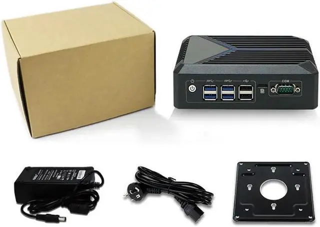 Alt view image 6 of 6 - Fanless Mini PC, Mini Desktop Computer, 12th Gen Celeron J6412, Partaker C8, Windows 11 Pro, 2 x LAN, 8 x USB, 2 x HD, 16GB DDR4 256GB SSD, Industrial PC for Medical