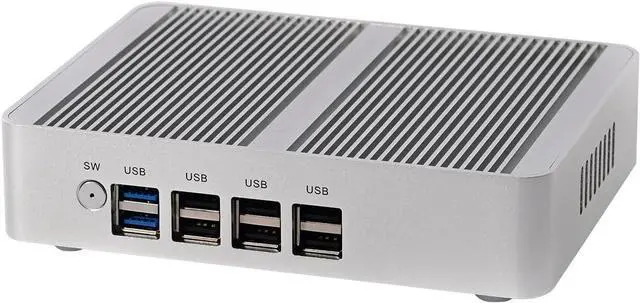 Alt view image 2 of 4 - Partaker Fanless Mini PC, Desktop Computer, HTPC, N95, Windows 11 Pro, B15, 6 x USB2.0, 2 x USB3.0, 2 x LAN, DP, 2 x HDMI, 16G RAM 256G SSD
