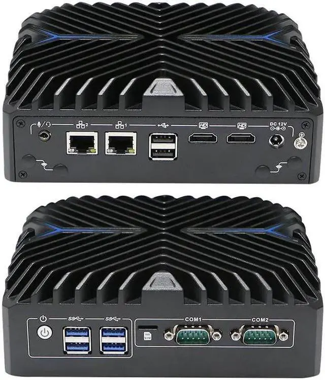 Alt view image 2 of 6 - Fanless Mini PC, 12th Gen Mini Computer, Intel Core I5 1235U, N6, Windows 11 or Linux Ubuntu, Dual Lan, Dual HDMI 4K Display, 2 x RS232 COM, 8GB DDR4 256GB SSD - OEM