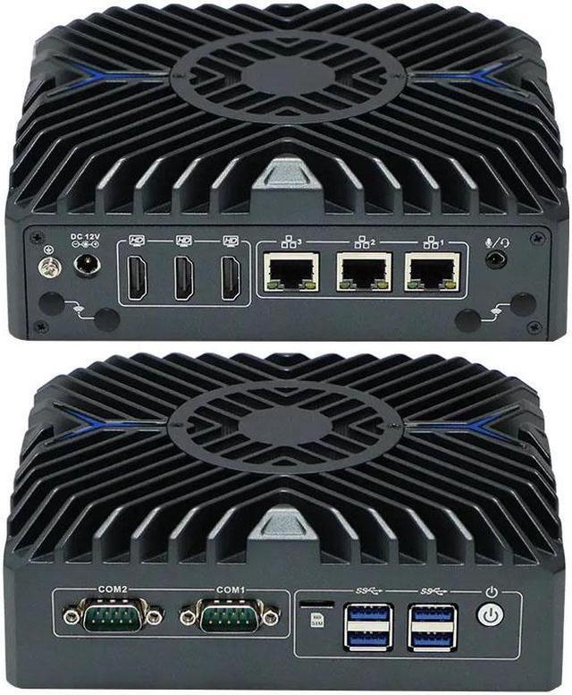 Alt view image 4 of 6 - Fan Mini PC, 12th Gen Mini Computer, Intel Core I7 1255U, N7, Windows 11 or Linux Ubuntu, 3 x Intel i225-V 2.5G Lan, 3 x HD 4K Display, 2 x COM, 32GB DDR5 512GB SSD
