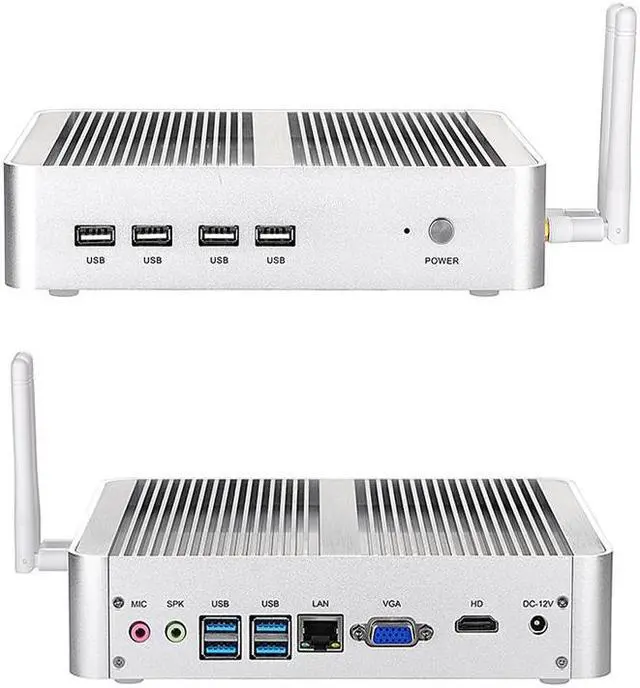 Alt view image 6 of 7 - Fanless Mini PC, Mini Desktop Computer, Intel Core I5 1235U, Partaker B16, Windows 11 or Linux Ubuntu, VGA, HDMI, 4 x USB3.0, 4 x USB2.0, LAN, 16GB DDR4 512GB SSD