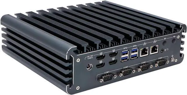 Alt view image 3 of 6 - Partaker Fanless Industrial PC, Mini Computer, IPC, Core I7 1255U, Windows 11 Pro, I15, 4 x HDMI, 2 x LAN, 4 x COM COM1/2 for RS232/RS485, TPM2.0, 8G RAM, 256G SSD