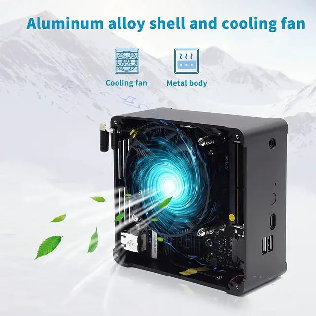 Alt view image 6 of 7 - Partaker Mini PC, HTPC, NUC, Intel 8 Cores I9 10980HK, Windows 11 or Linux Ubuntu, Support Proxmox, Vmware, ESXI, KODI, B18, DP, HDMI, Type-C, 2 x LAN, 8GB Ram 128GB SSD