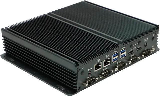Alt view image 3 of 6 - Partaker Fanless Industrial PC, Mini PC, IPC, Intel N100, Windows 11, I8, TPM 2.0, 6 x COM COM1/2 for RS232/RS485, 2 x HDMI, 2 x LAN, 8G RAM, 128G SSD
