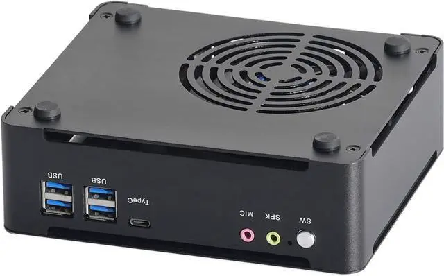 Alt view image 5 of 5 - Partaker Mini PC, Desktop Computer, Intel Core I7 1360P, Windows 11 Pro, B12 Black, DP1.4a, HDMI2.1, 6 x USB3.0, Full Feature Type-C, Smart Fan, 64G RAM, 1TB SSD