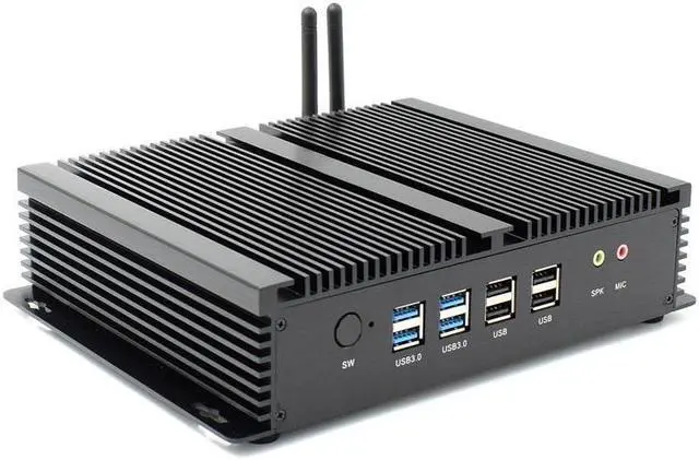 Alt view image 5 of 7 - Partaker Fanless Industrial PC, Mini Computer, Intel Core I5 4200U 4258U, Windows 11, 2 x HDMI, 2 x LAN, 6 x COM RS232, 4 x USB3.0, 4 x USB2.0, 8G RAM, 256G SSD