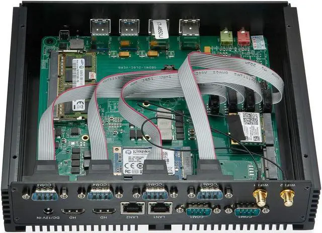 Alt view image 7 of 7 - Partaker Fanless Industrial PC, Mini Computer, Intel Core I5 4200U 4258U, Windows 11, 2 x HDMI, 2 x LAN, 6 x COM RS232, 4 x USB3.0, 4 x USB2.0, 8G RAM, 256G SSD