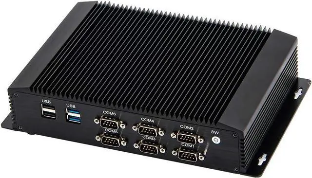 Alt view image 2 of 6 - Partaker Industrial PC, Fanless Mini PC, IPC, Windows 11 or Linux Ubuntu, Intel Core I5 4200U, I26, 2 x LAN, GPIO, 6 x COM RS232 422 485, 8G RAM, 512G SSD