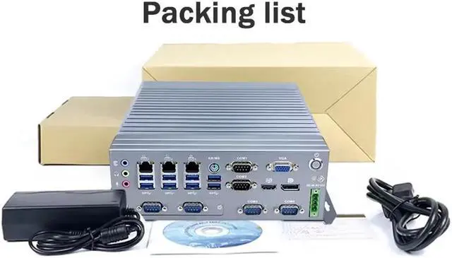 Alt view image 7 of 7 - Partaker Fanless Industrial Computer, Mini PC, IPC, I3 6100T, Windows 11, I16, Intel Q170, DP, VGA, HDMI, 3 x LAN, 6 x COM, DC Phoenix, 9 to 36V, 2 x SIM Slot, 16G RAM, 256G SSD