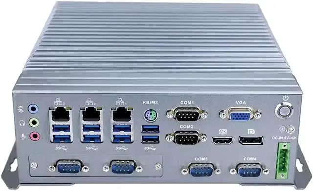 Alt view image 4 of 7 - Partaker Fanless Industrial Computer, Mini PC, IPC, I3 6100T, Windows 11, I16, Intel Q170, DP, VGA, HDMI, 3 x LAN, 6 x COM, DC Phoenix, 9 to 36V, 2 x SIM Slot, 16G RAM, 256G SSD