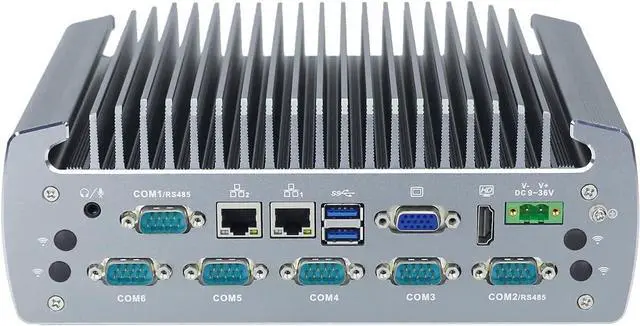 Main image of Partaker Fanless Industrial Computer, IPC, I3 7100U, Windows 11 Pro, I18, HDMI, VGA, 2 x LAN, 6 x COM, 4PIN Phoenix, 10PIN GPIO Phoenix, 2 x SIM Slot, 9 to 36V, 8G RAM, 256G SSD - OEM