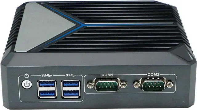 Alt view image 2 of 7 - Partaker Fanless Mini PC, Desktop Computer, HTPC, Win 11 or Linux Ubuntu, N100, C11, TPM, 2 x COM, 2 x LAN, SIM Slot, 2 x HD, Vesa Mount, 8G RAM, 256G SSD