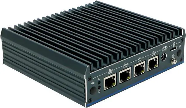 Alt view image 3 of 7 - Partaker Micro Firewall Appliance, Fanless Mini PC, OPNsense, VPN, Router PC, N100, C12, AES-NI, SIM Slot, COM, 4 x 2.5GbE I225-V B3, HD, DP, TPM2.0, Vesa Mount, 16G RAM, 256G SSD