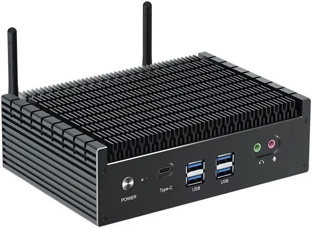 Alt view image 2 of 7 - Partaker Fanless Mini PC, Desktop Computer, 12th Gen I5 1235U, B11, Windows 11 or Linux, 2 x 2.5G LAN, 2 x HDMI 2.0, DP 1.4, Type-C Thunderbolt 4, 16GB DDR4 1TB SSD