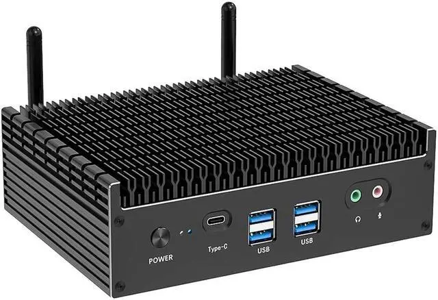 Alt view image 6 of 7 - Partaker Fanless Mini PC, Desktop Computer, 12th Gen I5 1235U, B11, Windows 11 or Linux, 2 x 2.5G LAN, 2 x HDMI 2.0, DP 1.4, Type-C Thunderbolt 4, 16GB DDR4 1TB SSD
