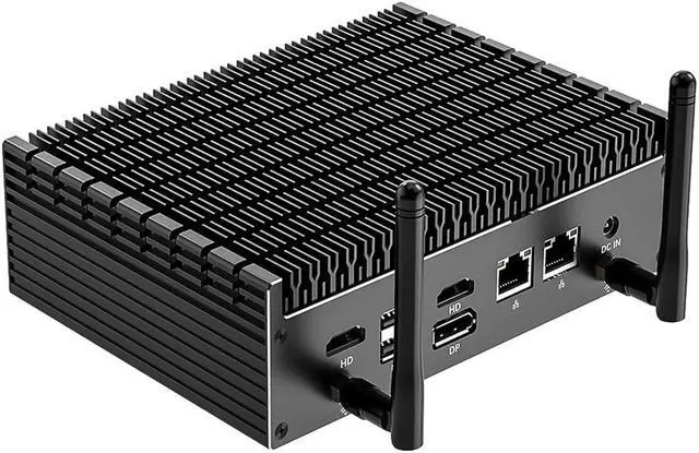 Main image of Partaker Fanless Mini PC, Desktop Computer, 12th Gen I5 1235U, B11, Windows 11 or Linux, 2 x 2.5G LAN, 2 x HDMI 2.0, DP 1.4, Type-C Thunderbolt 4, 16GB DDR4 1TB SSD