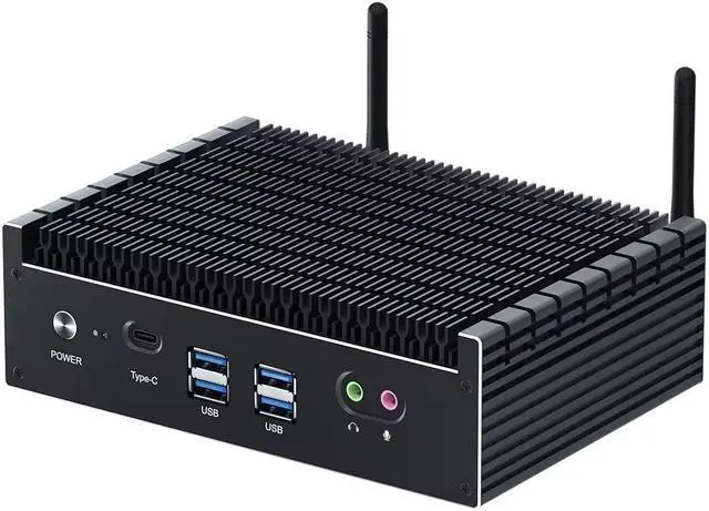 Alt view image 4 of 7 - Partaker Fanless Mini PC, Desktop Computer, 12th Gen I5 1235U, B11, Windows 11 or Linux, 2 x 2.5G LAN, 2 x HDMI 2.0, DP 1.4, Type-C Thunderbolt 4, 16GB DDR4 1TB SSD