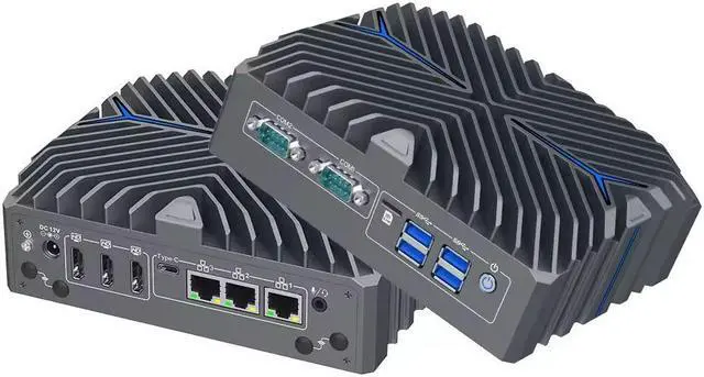 Alt view image 3 of 6 - Partaker Fanless Mini PC, Desktop Computer, 14th Gen Core Ultra 5 125U, N8, Windows 11, 3 x HDMI, 1 x Type-C, 2 x COM RS232/485, SIM Slot, 3 x i226-V 2.5Gbe Lan, 16GB RAM 512GB SSD