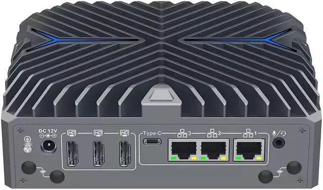 Main image of Partaker Fanless Mini PC, Desktop Computer, 14th Gen Core Ultra 5 125U, N8, Windows 11, 3 x HDMI, 1 x Type-C, 2 x COM RS232/485, SIM Slot, 3 x i226-V 2.5Gbe Lan, 16GB RAM 512GB SSD