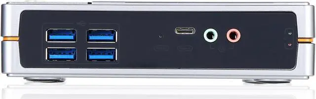 Alt view image 6 of 7 - Partaker Mini PC, Desktop Computer, HTPC, Windows 110 Pro or Linux Ubuntu, N100, GF4, 2 x HDMI, 2 x DP, 2 x LAN, 6 x USB, Type-C, 16G RAM, 256G SSD