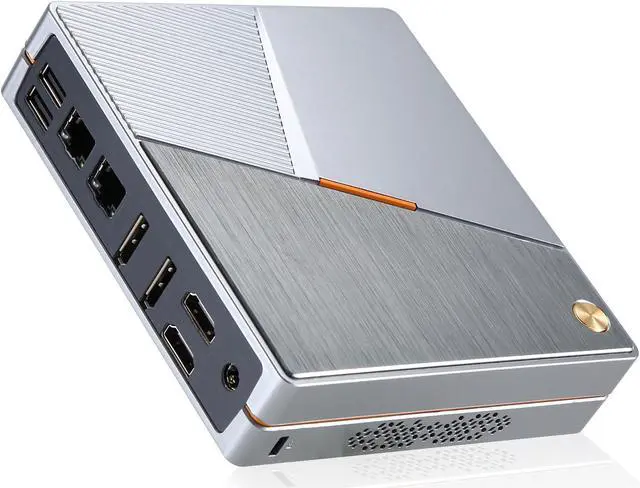 Alt view image 3 of 7 - Partaker Mini PC, Desktop Computer, HTPC, Windows 110 Pro or Linux Ubuntu, N100, GF4, 2 x HDMI, 2 x DP, 2 x LAN, 6 x USB, Type-C, 16G RAM, 256G SSD