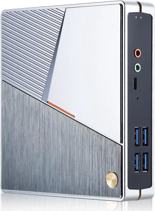 Alt view image 2 of 7 - Partaker Mini PC, Desktop Computer, HTPC, Windows 110 Pro or Linux Ubuntu, N100, GF4, 2 x HDMI, 2 x DP, 2 x LAN, 6 x USB, Type-C, 16G RAM, 256G SSD