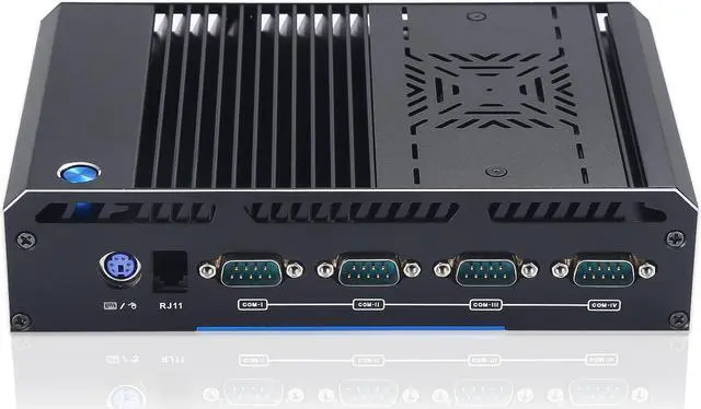 Alt view image 2 of 6 - Partaker Mini PC, Industrial PC, Desktop Computer, Windows 11 Pro or Linux Ubuntu, I3 1115G4, GF5, DP, HDMI, VGA, 2 x LAN, 1 x RJ11, 4 x COM, 4 x USB, 16G RAM, 512G SSD