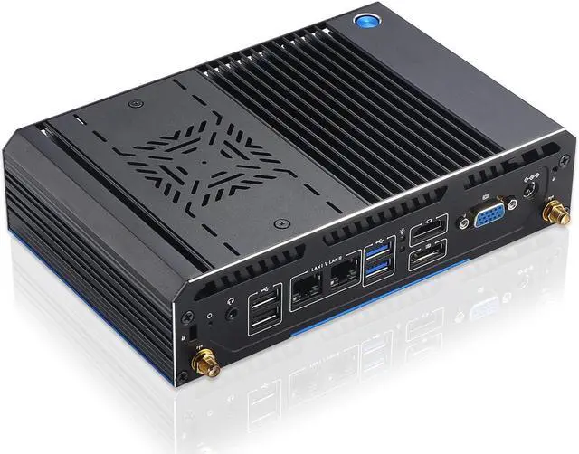 Alt view image 3 of 6 - Partaker Mini PC, Industrial PC, Desktop Computer, Windows 11 Pro or Linux Ubuntu, I3 1115G4, GF5, DP, HDMI, VGA, 2 x LAN, 1 x RJ11, 4 x COM, 4 x USB, 16G RAM, 512G SSD