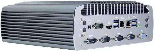 Alt view image 4 of 5 - Partaker Fanless Mini PC, Industrial Computer, Windows 11 Pro or Linux Ubuntu, I3 6100T, I20, 2 x LAN, 1 x VGA, 1 x HDMI, 6 x COM, 10 x USB, 1 x CAN, 8G RAM, 256G SSD