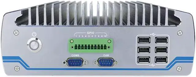 Alt view image 3 of 5 - Partaker Fanless Mini PC, Industrial Computer, Windows 11 Pro or Linux Ubuntu, I3 6100T, I20, 2 x LAN, 1 x VGA, 1 x HDMI, 6 x COM, 10 x USB, 1 x CAN, 8G RAM, 256G SSD