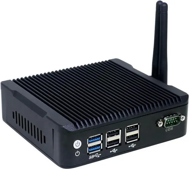 Alt view image 2 of 7 - Partaker Fanless Mini PC, Mini Computer, Windows 10 or Linux Ubuntu, N3700 J3710, N5, COM, 2 x LAN, DP, 2 x HDMI, SIM Slot, Vesa Mount, WOL, PXE, WDT Supported, 4G RAM, 128G SSD