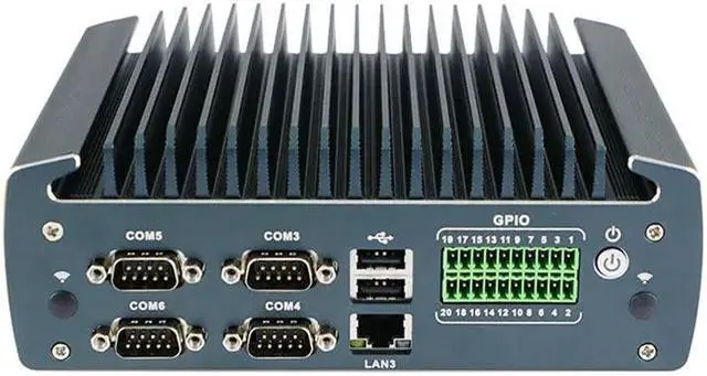 Alt view image 2 of 7 - Partaker Fanless Industrial PC, Industrial Computer, J6412, PA-1226, Windows 11 or Linux Ubuntu, 3 x i226-V 2.5G LAN, DP, HDMI, 6 x COM, 6 x USB, GPIO, 16GB DDR4 512GB SSD