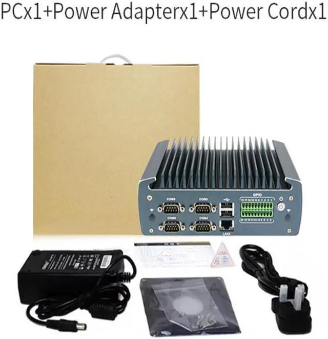 Alt view image 7 of 7 - Partaker Fanless Industrial PC, Industrial Computer, J6412, PA-1226, Windows 11 or Linux Ubuntu, 3 x i226-V 2.5G LAN, DP, HDMI, 6 x COM, 6 x USB, GPIO, 16GB DDR4 512GB SSD