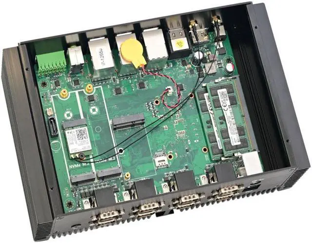 Alt view image 5 of 6 - Partaker Industrial Computer, IPC, Fanless Mini PC, Windows 11 / Linux Ubuntu, I5 1335U, I6, 8 x COM, PS/2, 4 x USB3.0, 4 x USB2.0, GPIO, 3 x LAN, 2 x HDMI, DP, 16G RAM 512G SSD
