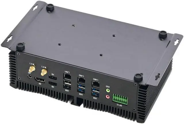 Alt view image 6 of 6 - Partaker Industrial Computer, IPC, Fanless Mini PC, Windows 11 / Linux Ubuntu, I5 1335U, I6, 8 x COM, PS/2, 4 x USB3.0, 4 x USB2.0, GPIO, 3 x LAN, 2 x HDMI, DP, 16G RAM 512G SSD