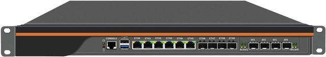 Main image of Partaker 1U Firewall Appliance, Network Firewall Hardware, OPNsense, VPN, Router PC, Denverton Atom C3758, R13, 6 x 1GbE LAN, 4 x 2.5GbE LAN, 4 x SFP+ X553, 8G RAM, 128G SSD