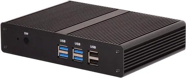 Alt view image 4 of 6 - Partaker Fanless Mini PC, Desktop Computer, HTPC, Celeron 4205U 5205U, Windows 11 / Linux Ubuntu, B6, VGA, HDMI, LAN, 4 x USB3.0, 2 x USB2.0, 8GB RAM 256GB SSD