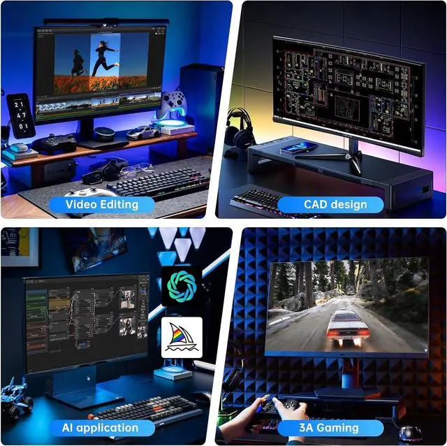 Alt view image 7 of 7 - Partaker Mini Gaming PC, Liquid-Cooled PC, Desktop Computer, Core i5 14400F, GeForce RTX4060Ti 8G, 32GB DDR5 1TB M.2 PCIE4.0 SSD, Four Display, 8K@60Hz Outputs, Dual LAN, WiFi7/BT5.4