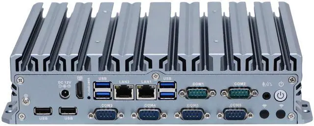 Main image of Partaker Fanless Industrial PC, Embedded Computer, Mini PC, Windows 11 / Linux Ubuntu, I5 4300U, I34, 2 x LAN, 6 x COM, 6 x USB, HDMI, DC 12V, 8G RAM 128G SSD