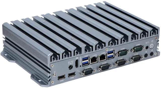 Alt view image 2 of 5 - Partaker Fanless Industrial PC, Embedded Computer, Mini PC, Windows 11 / Linux Ubuntu, I5 4300U, I34, 2 x LAN, 6 x COM, 6 x USB, HDMI, DC 12V, 8G RAM 128G SSD