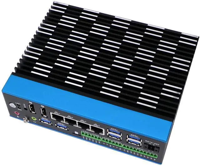 Alt view image 3 of 7 - Partaker Mini Industrial PC, Book Style PC, I5 1235U, I37, 4 x LAN, 2 x DP, 6 x USB, 2 x RS485, 8 Bit Isolated GPIO, 12-24V DC, 8G RAM, 128G SSD