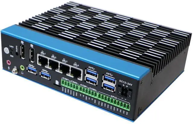 Alt view image 2 of 7 - Partaker Mini Industrial PC, Book Style PC, I5 1235U, I37, 4 x LAN, 2 x DP, 6 x USB, 2 x RS485, 8 Bit Isolated GPIO, 12-24V DC, 8G RAM, 128G SSD