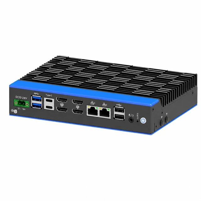 Alt view image 3 of 6 - Partaker Slim Industrial Computer, Mini PC, IPC, Ultra 5 125U, I38-B, 4 x HDMI, 2 x TYPE-C, 2 x 2.5G LAN, 2 x USB 3.1, 6 x COM, DC 12-24V, 8G RAM, 256G SSD